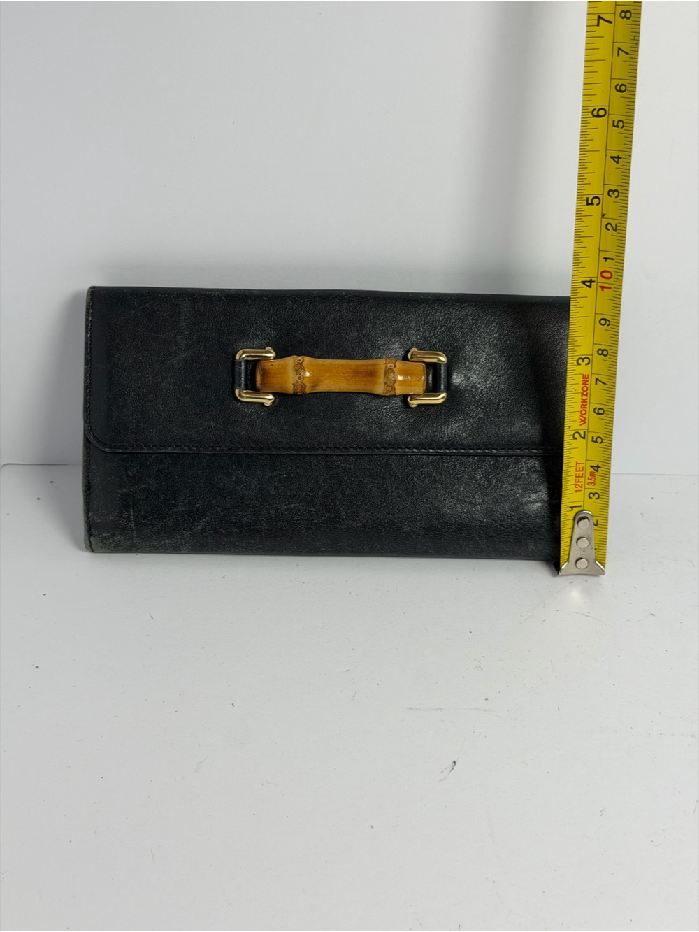 Vintage Gucci Bamboo Detail Black Smooth Leather Long Wallet - Picture 3 of 16